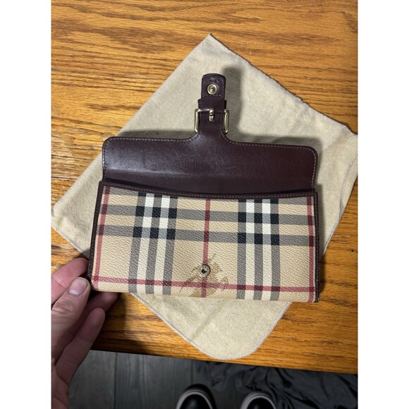 Burberry Haymarket Coated Canvas Leather Check Wallet - Picture 8 of 12